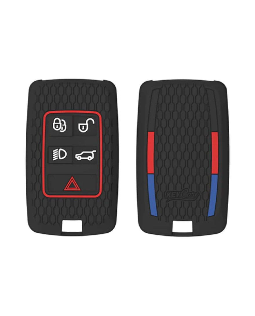 Keycare Silicon Key Cover KC73 fit for Range Rover : Sport, Evoque, Velar, Discovery, Defender (2018, 2019, 2020, 2021) 5 Button Smart Key | Black